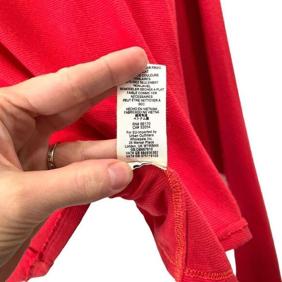 Free People boxy oversized dolman sleeve turtleneck ribbed top Size  S‎ Red boho - Picture 8 of 8